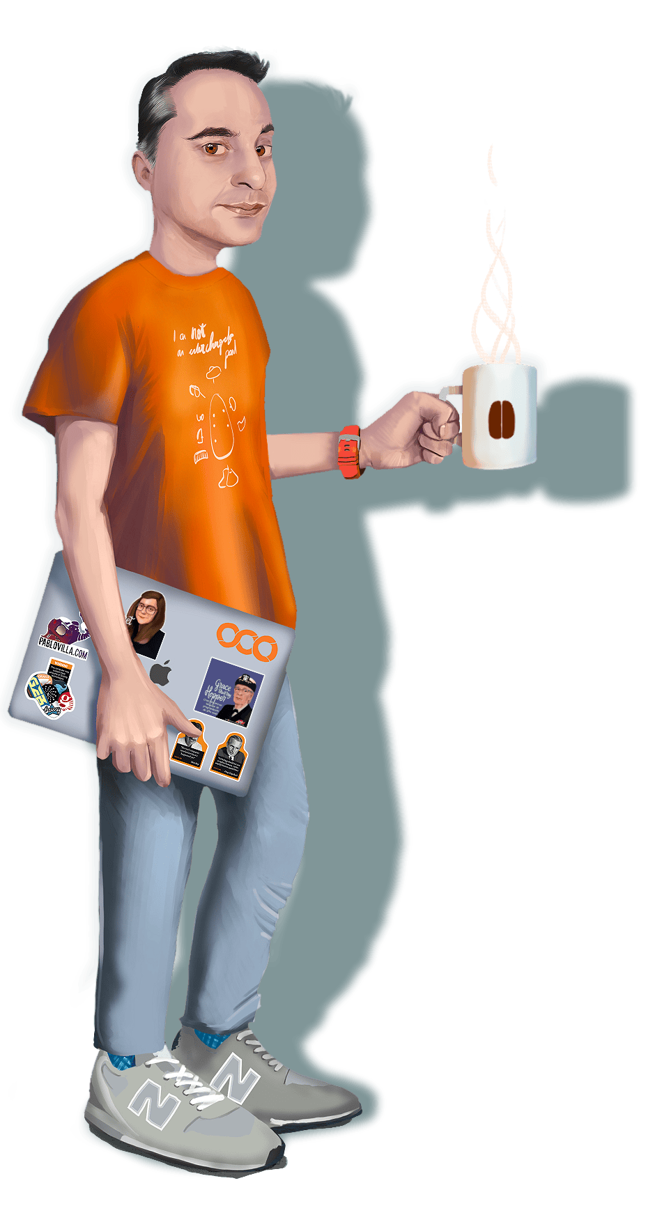 Caricatura de Emilio Rodriguez Vila - Diseñador UX/UI en Madrid